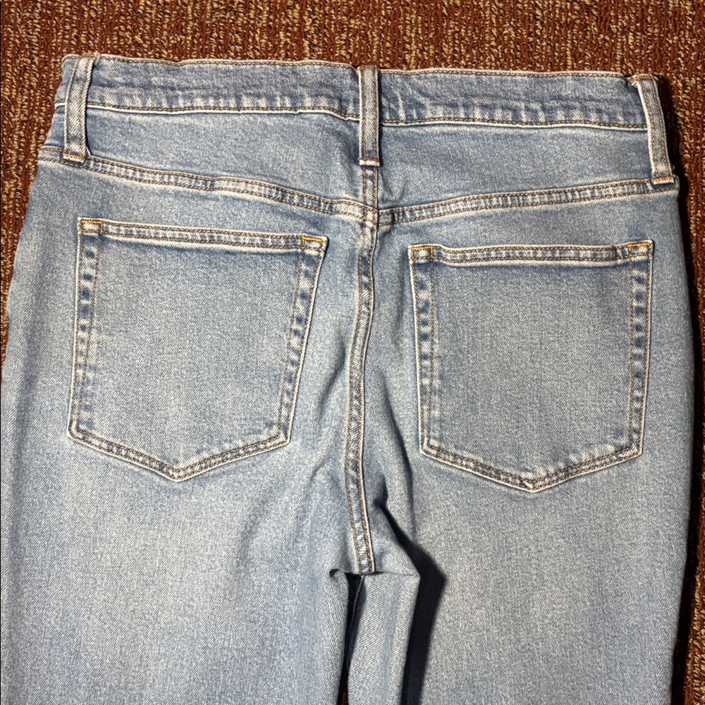 J crew button fly medium/ light wash straight cropped leg denim women’s 30 - Picture 8 of 16